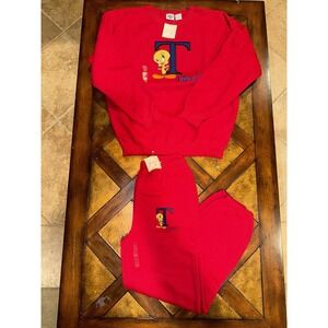 Vintage Acme Kids Tweety Bird Kids Sweatshirt & Sweatpants Warner Bros NWT L/XL